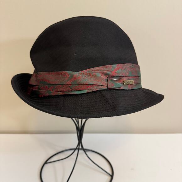 De Lux Fedora Hat Womens M/L Black Cotton Formal Retro Fashion Outdoor Mobwife - Picture 6 of 9